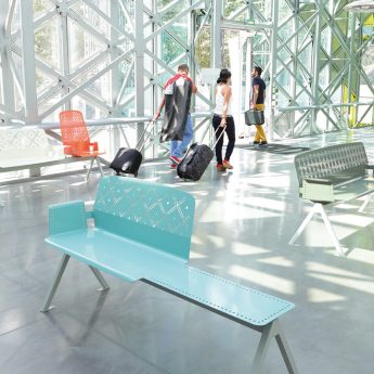 Banc métal et bois urbain
