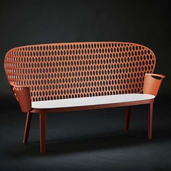 design urban bench with backrest