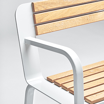 Design Urban Furniture Wood and Metal Bench