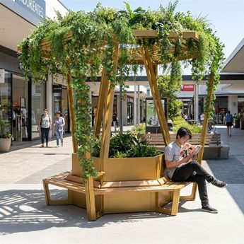 ombrière végétalisée pour espace urbain